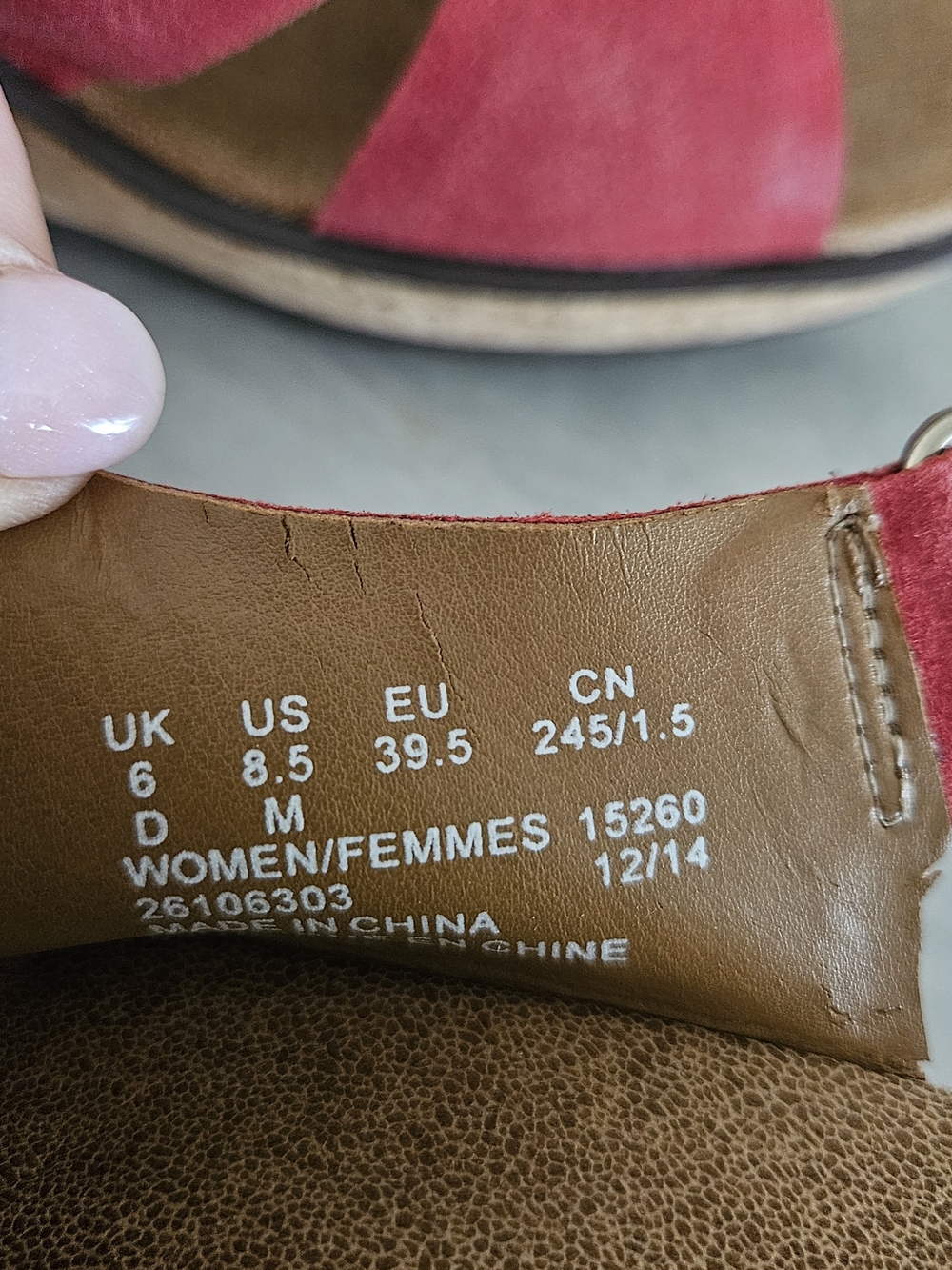 Women’s Clarks Red Cork Wedge Sandals - Picture 7 of 13